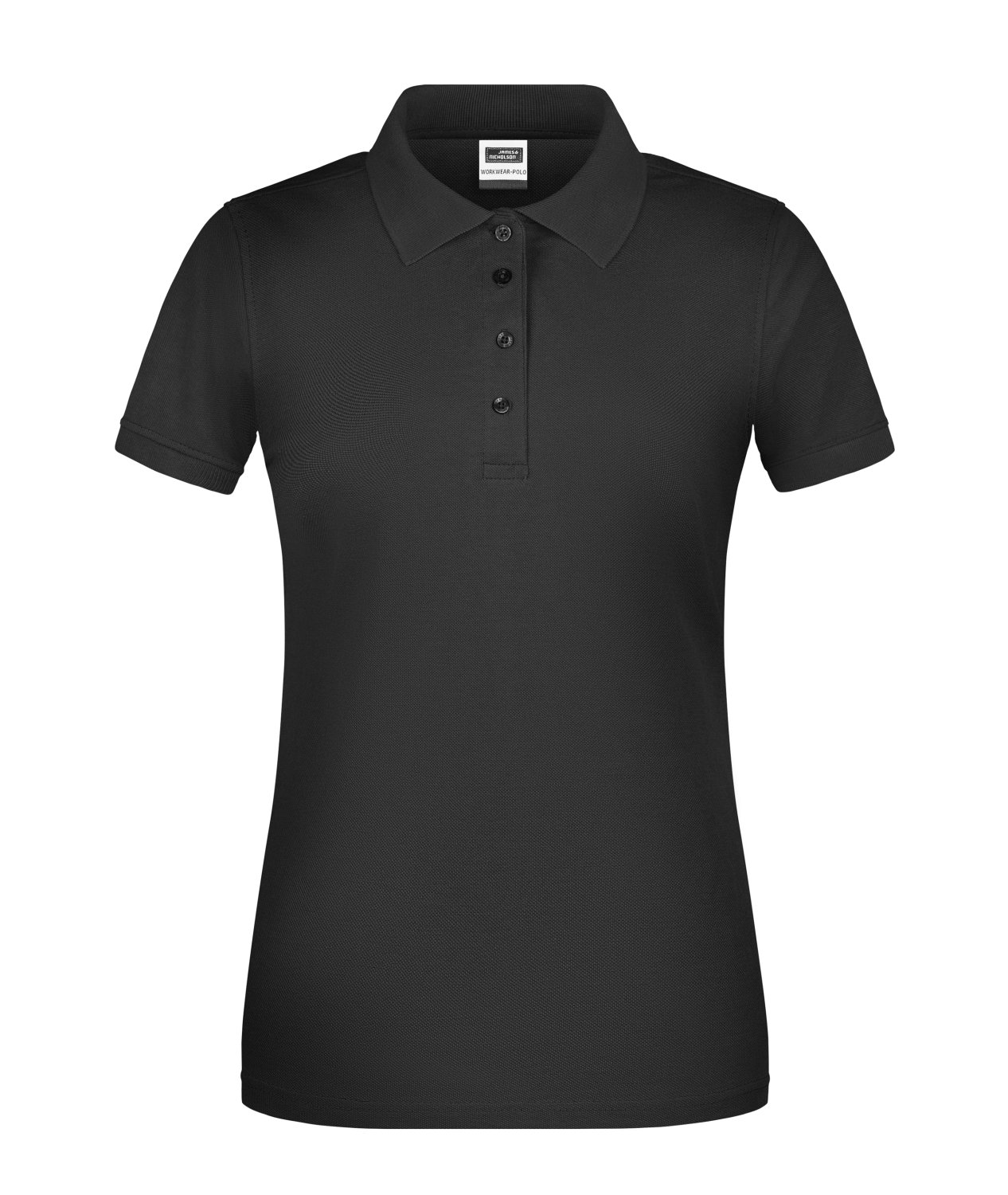 Daiber Ladies' ORGANIC Workwear Polo OCS Blended in Black – Vorderansicht