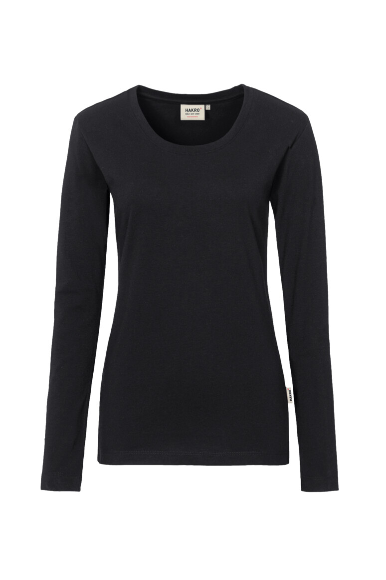HAKRO 179 Damen Longsleeve MIKRALINAR® in Schwarz – Vorderansicht