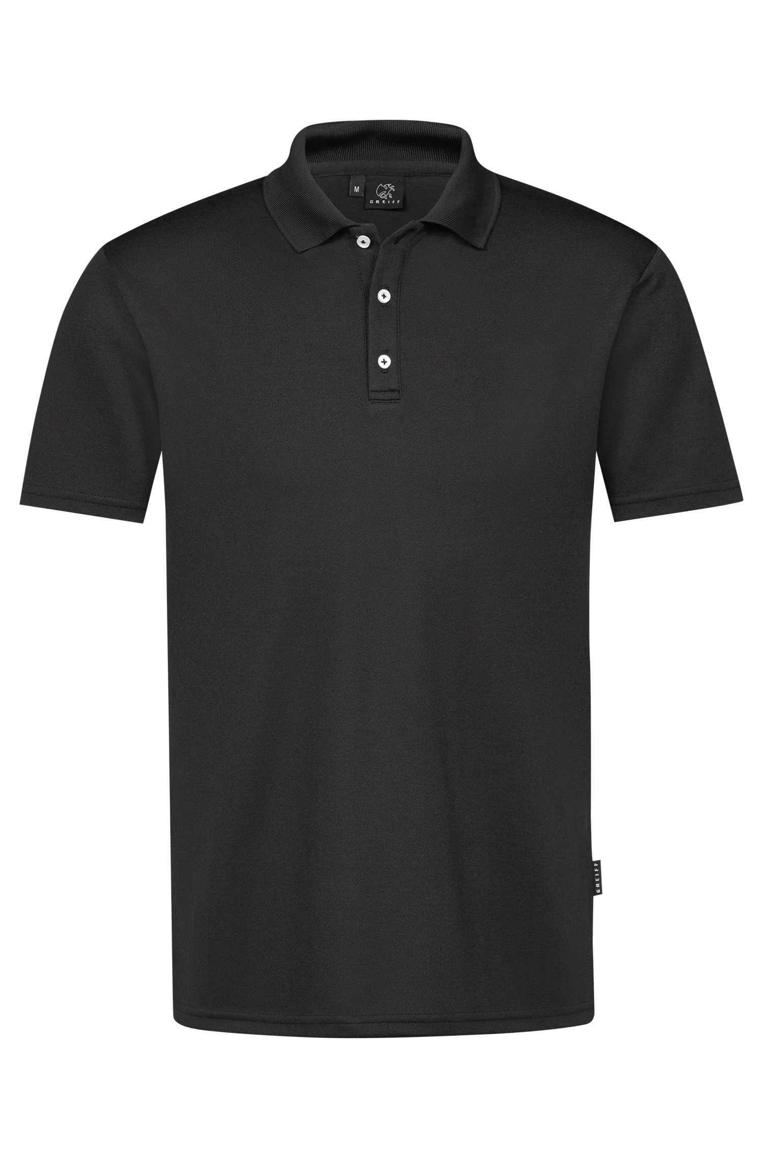 Greiff Herren-Poloshirt RF Shirts in Schwarz – Vorderansicht