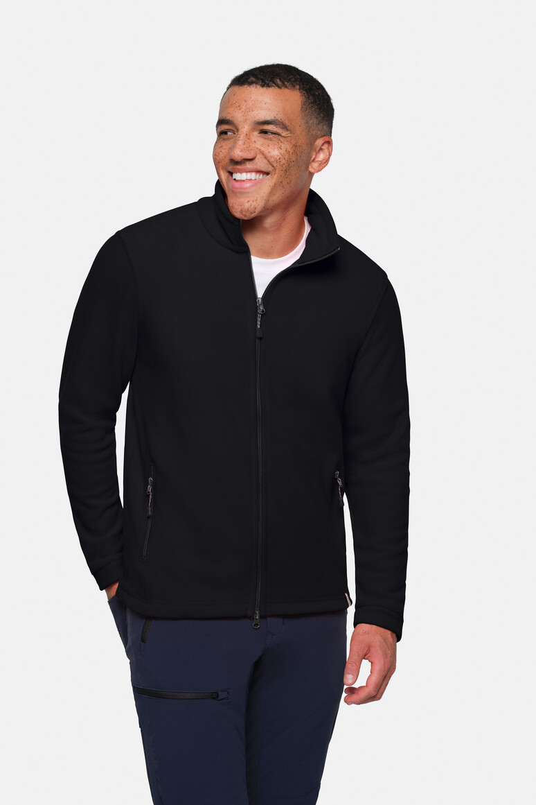 HAKRO 846 Fleecejacke ECO in Schwarz – Modellansicht
