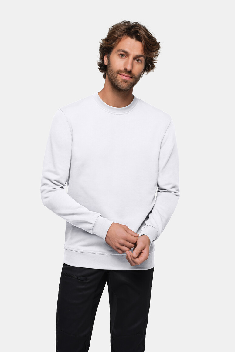 HAKRO 475 Sweatshirt MIKRALINAR® in Weiß – Modellansicht