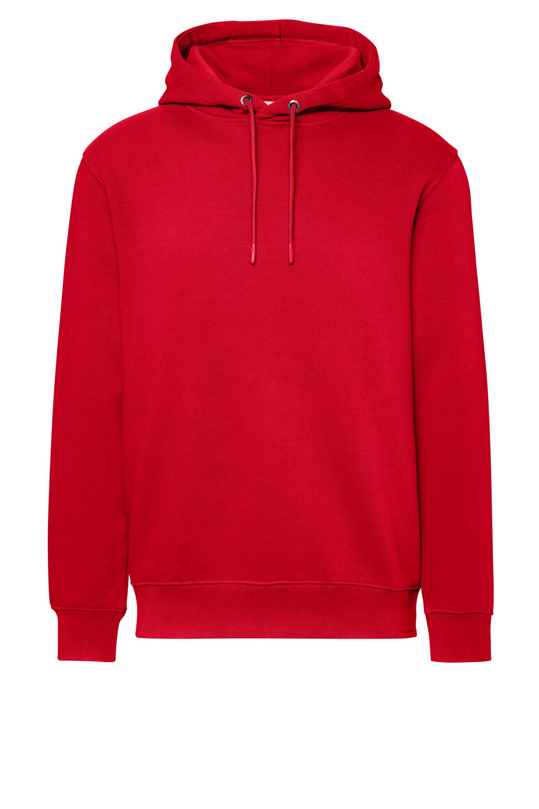 HAKRO 560 Kapuzen-Sweatshirt Bio-Baumwolle in Rot – Vorderansicht