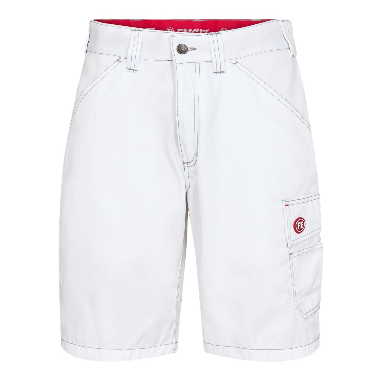 ENGEL Combat 6760-630 Arbeitsshorts in Weiss – Vorderansicht