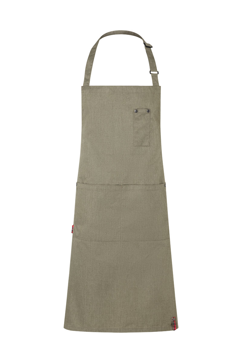 Latzschürze Denim-Style ROCK CHEF®-Stage2 in Vintage Moss Green – Vorderansicht