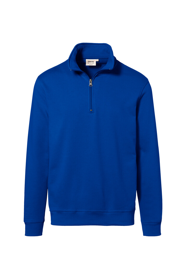 HAKRO 451 Zip-Sweatshirt Premium in Royalblau – Vorderansicht