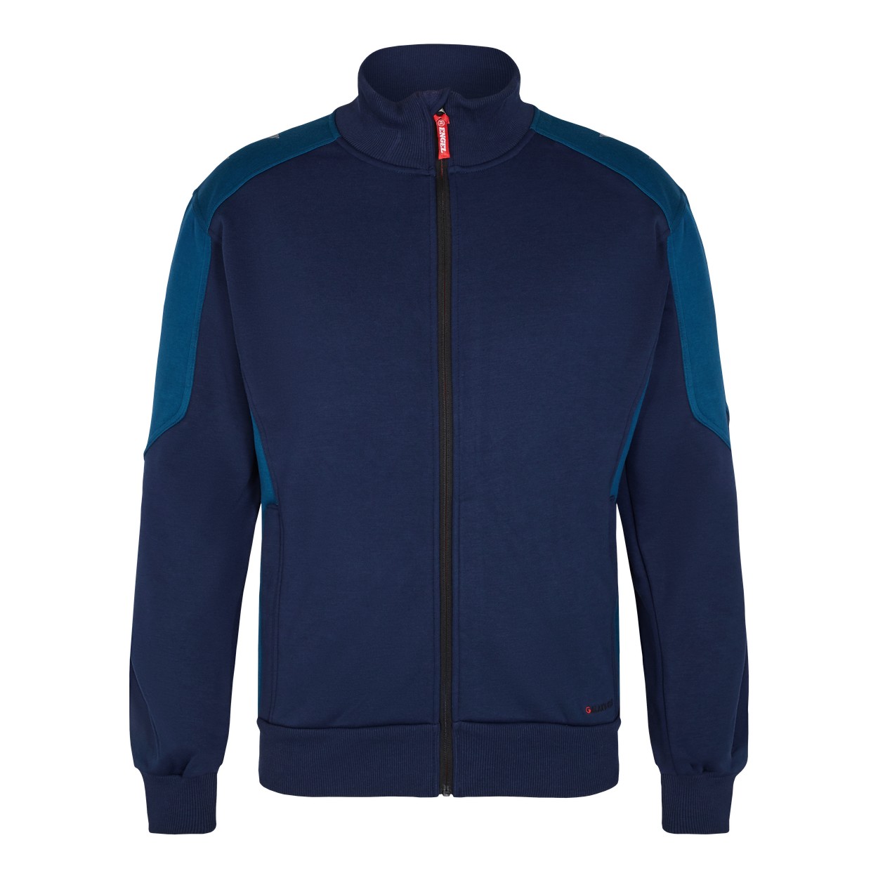 ENGEL Galaxy 8830-233 Sweatcardigan mit Kragen in Blue Ink/Dark Petrol – Vorderansicht