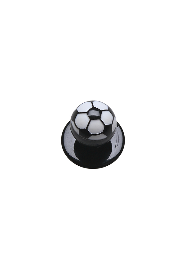 Karlowsky Kugelknöpfe Fußball, 12 Stück / Pack in Schwarz – Vorderansicht