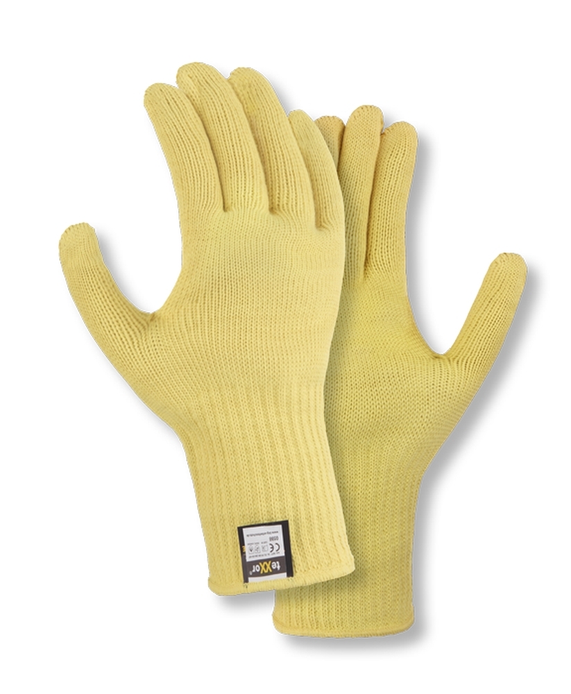 teXXor® Hitzeschutz-Handschuhe ARAMID in Goldgelb – Vorderansicht
