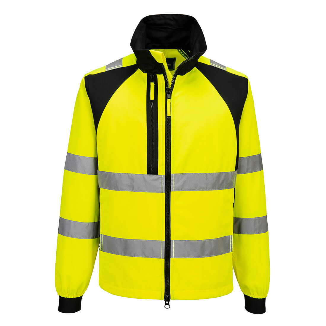 Portwest WX2 Eco Hi-Vis Work Jacket in Gelb/Schwarz – Vorderansicht
