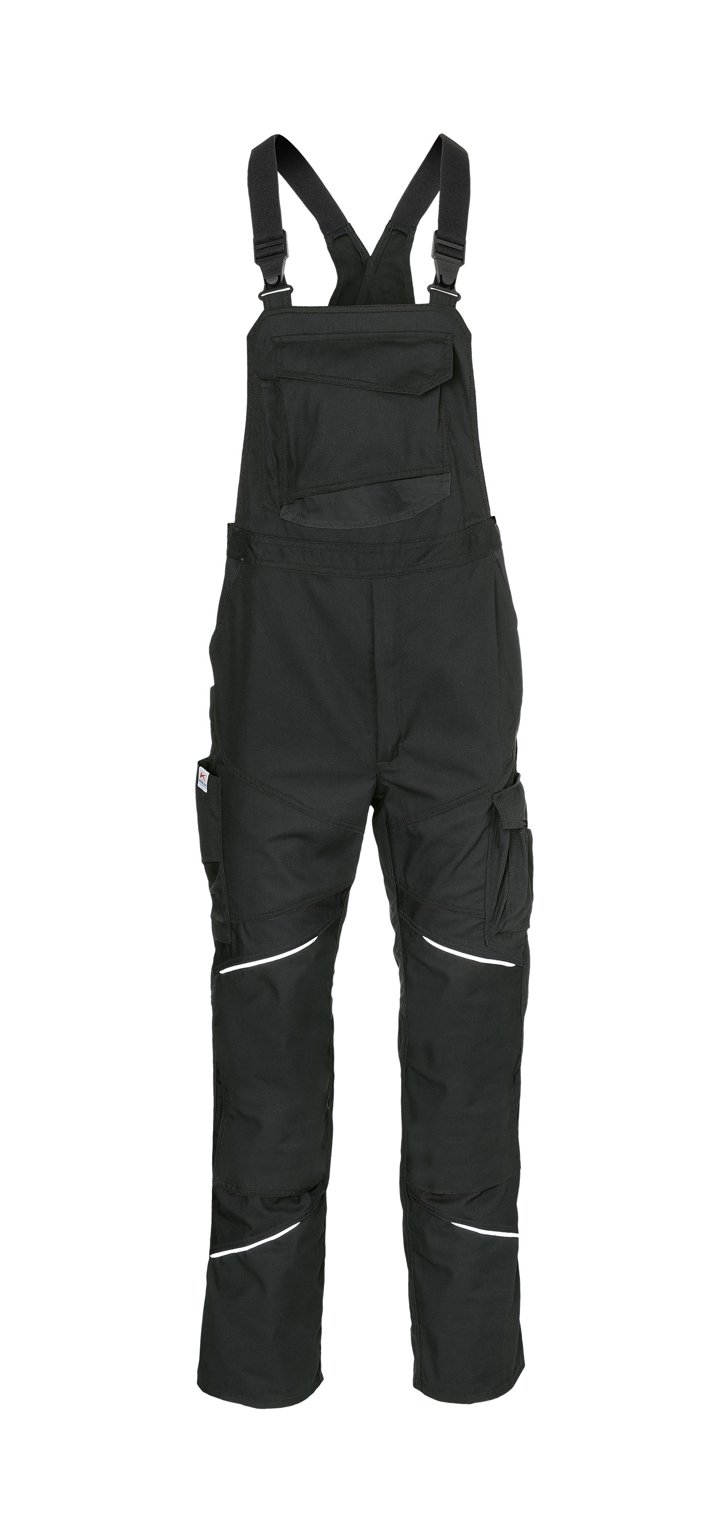KÜBLER ACTIVIQ cotton+ Latzhose in Schwarz – Vorderansicht