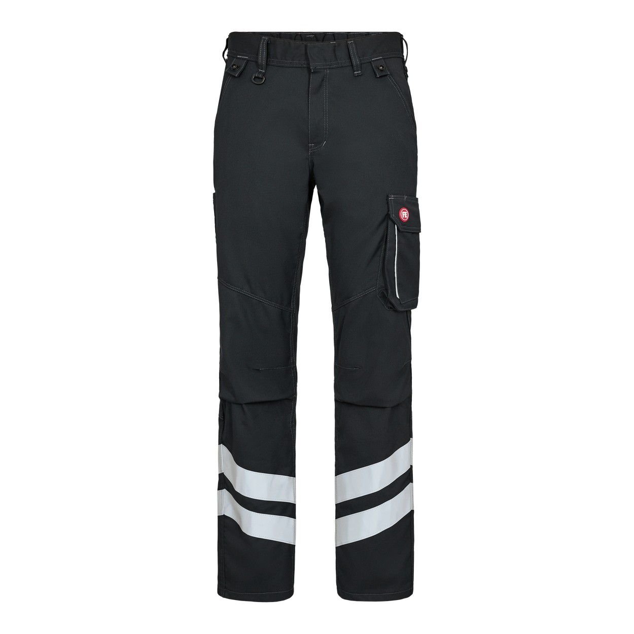 ENGEL Cargo 2872-217 Servicehose mit Reflexstreifen in Schwarz – Vorderansicht