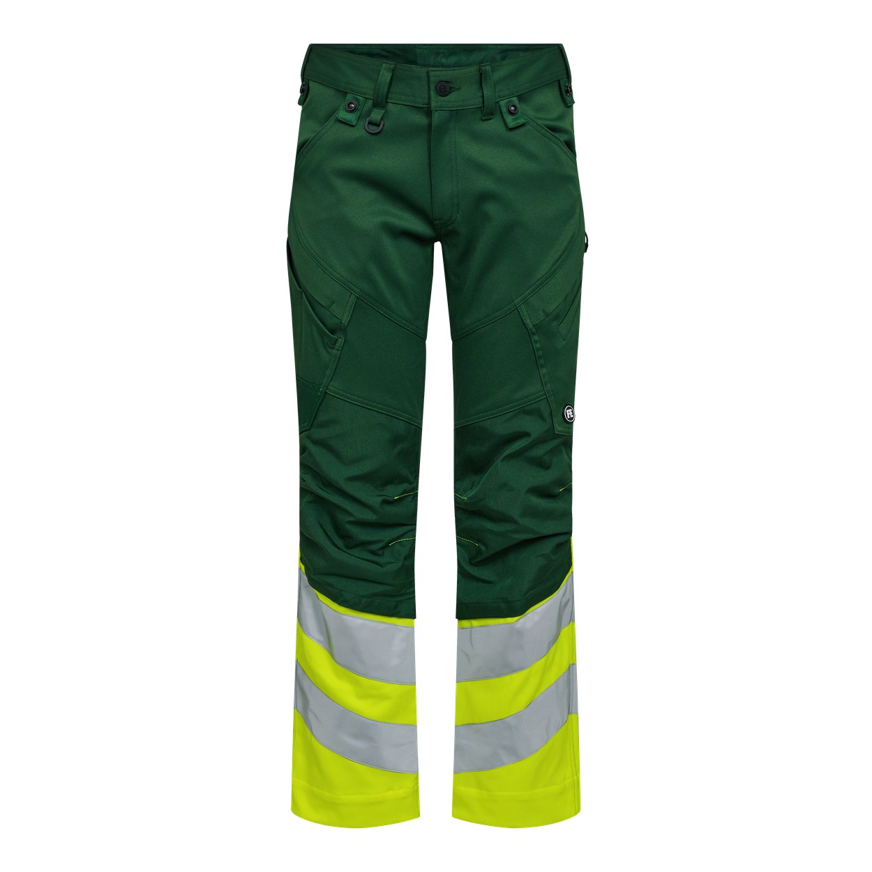ENGEL Safety 2546-314 Arbeitshose mit 2-Wege-Stretch in Green/Hivis Yellow – Vorderansicht