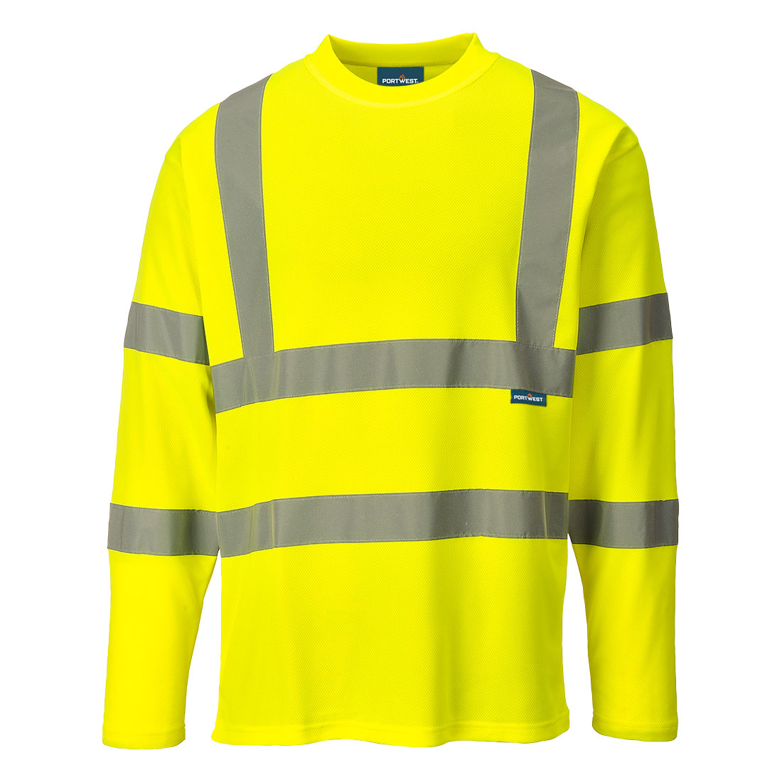 Portwest Hi-Vis Cotton Comfort T-Shirt L/S in Gelb – Vorderansicht