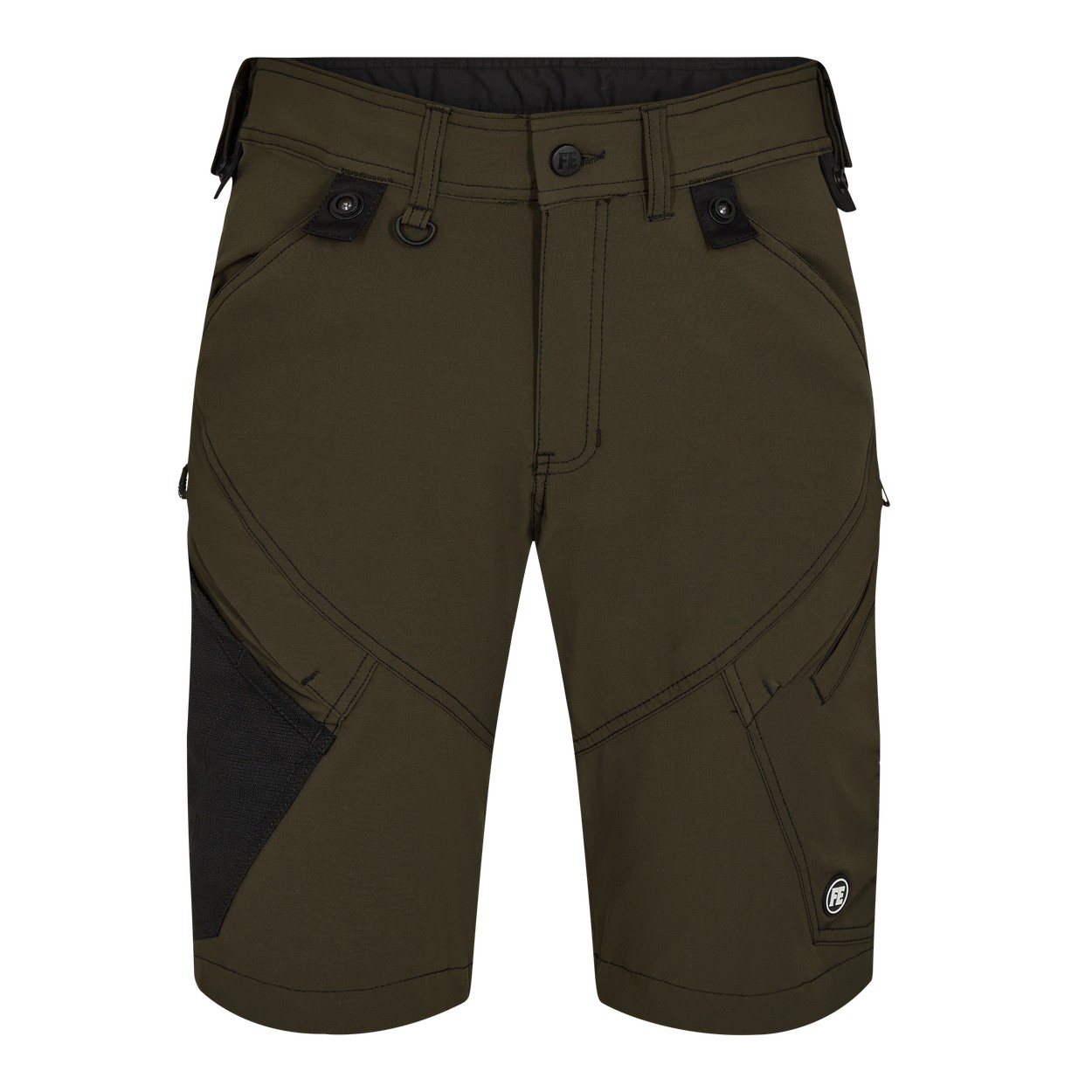ENGEL X-treme 6366-317 Arbeitsshorts mit 4-Wege-Stretch in Forest Green – Vorderansicht
