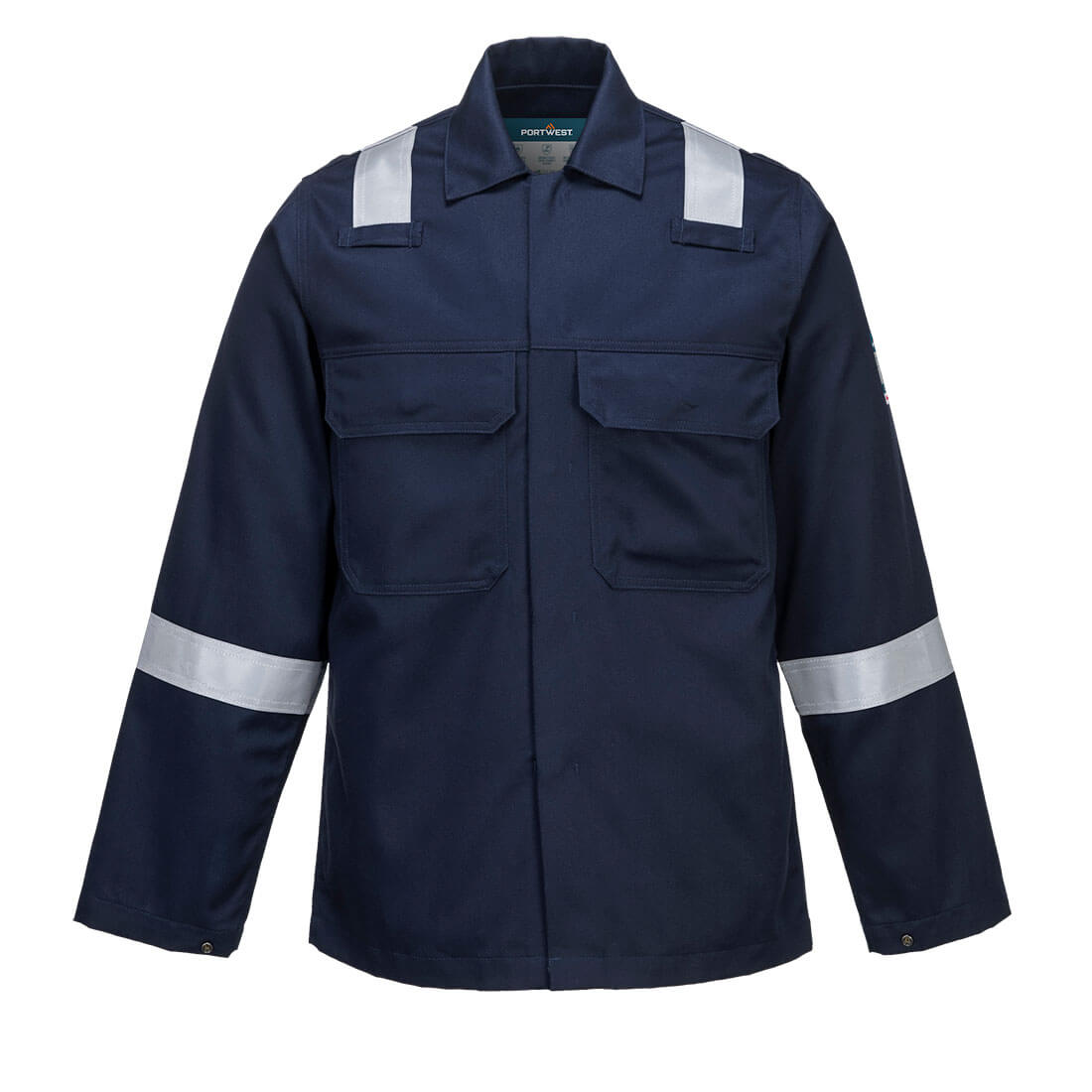 Portwest Bizweld Work FR Jacket in Marine – Vorderansicht