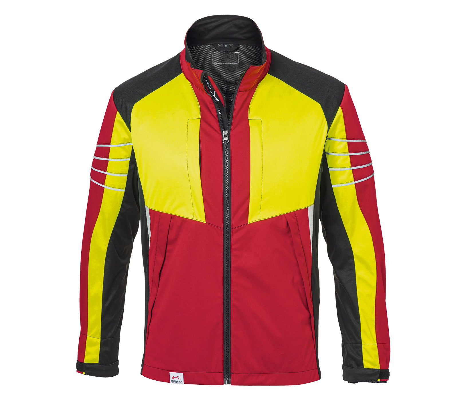 KÜBLER FOREST Ultrashell Jacke PRO in Rot/Warngelb – Vorderansicht