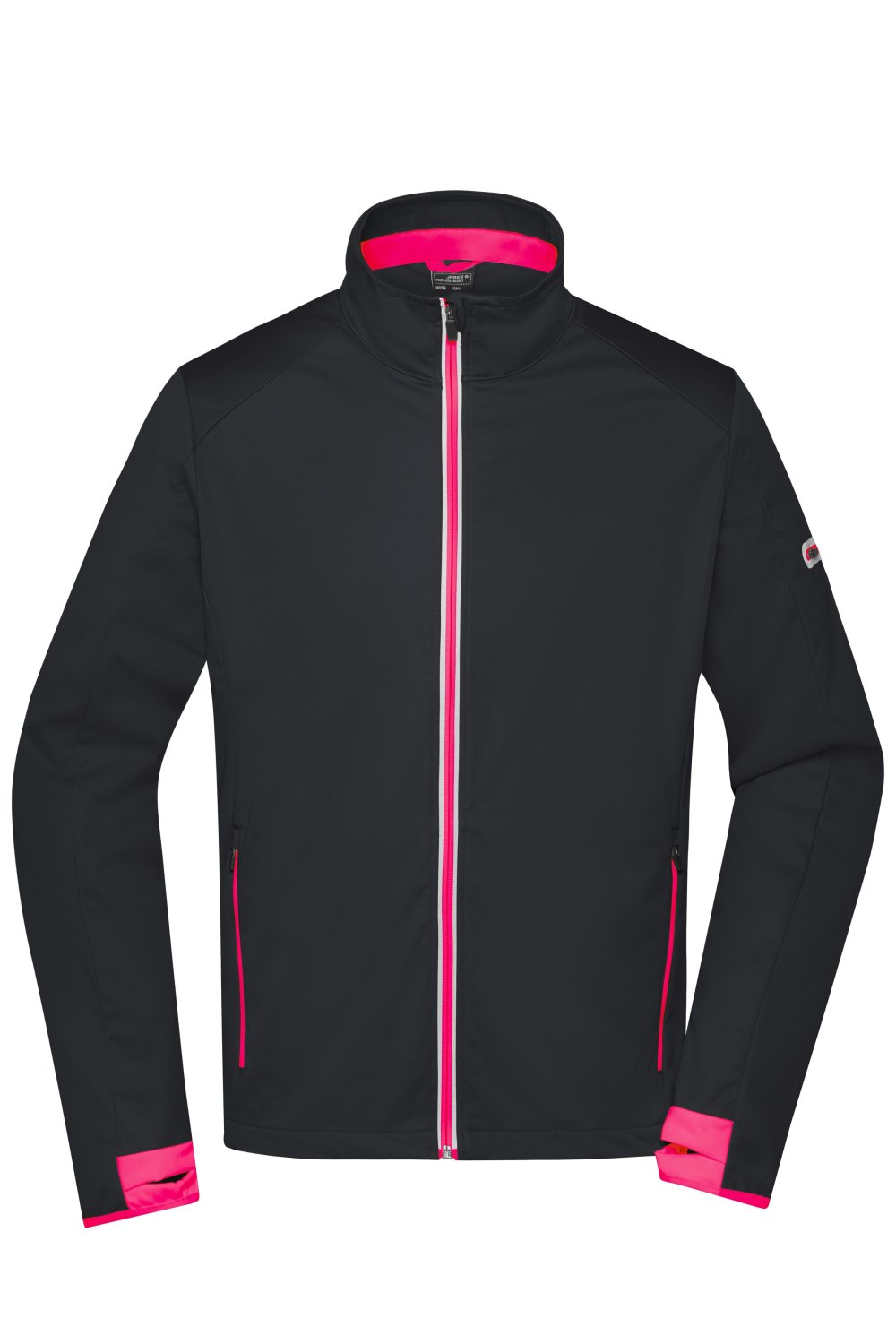 Daiber Men's Sports Softshell Jacket in Black/Light-Red – Vorderansicht