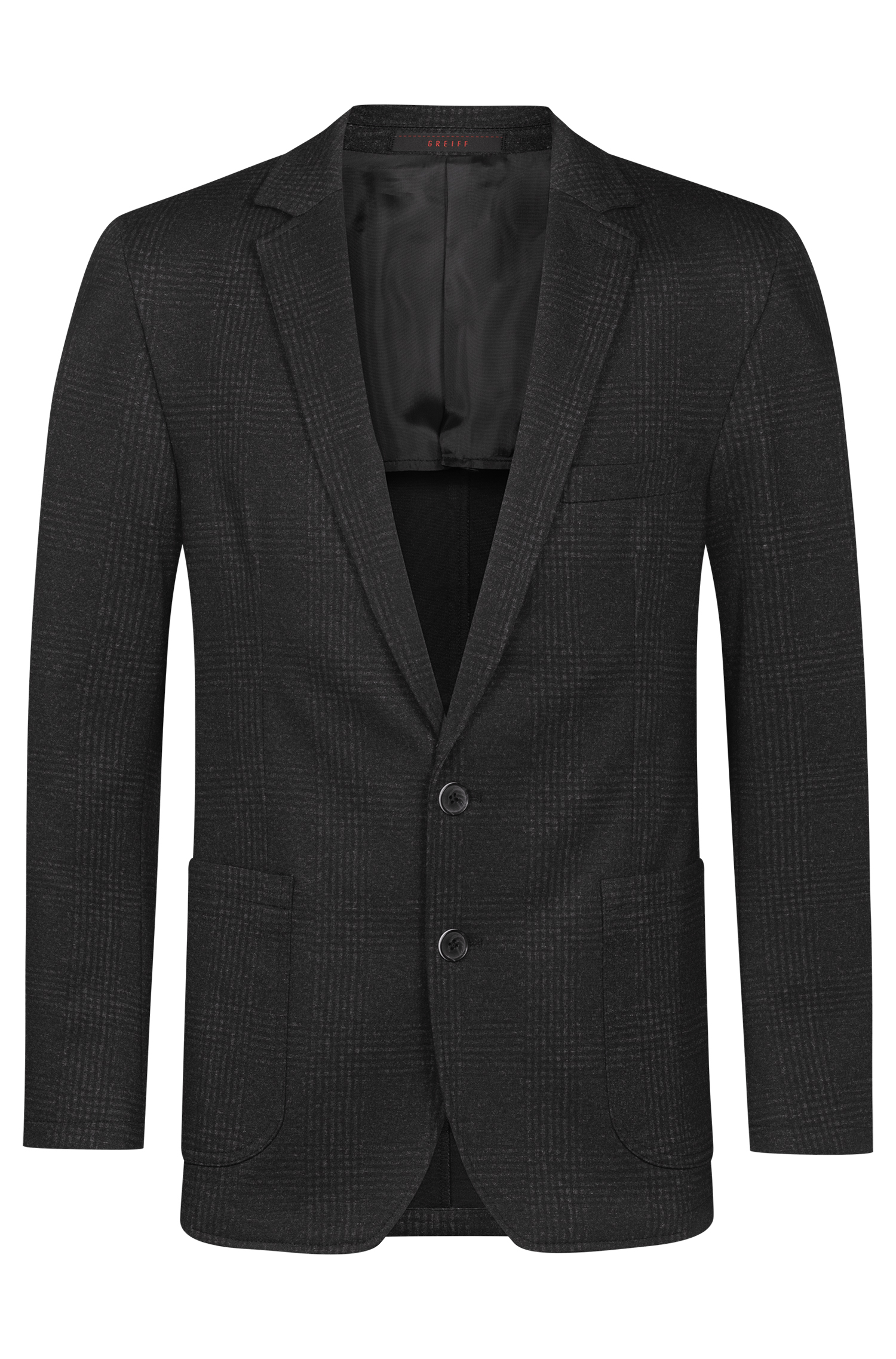 Greiff Herren-Jerseysakko RF Casual in Glencheck Anthrazit – Vorderansicht