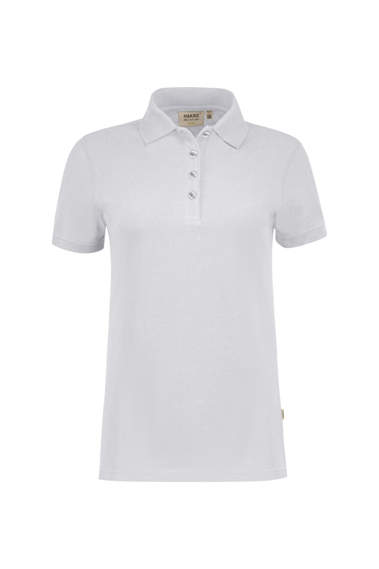 HAKRO 301 Damen Poloshirt Bio-Baumwolle in Weiß – Vorderansicht