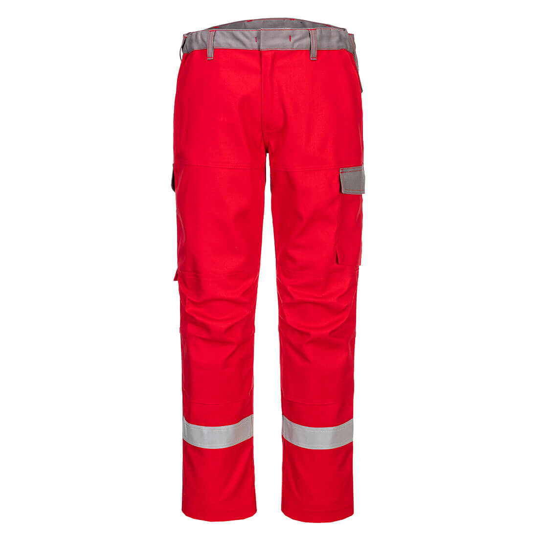 Portwest Bizflame Industry Two Tone FR Trousers in Rot – Vorderansicht