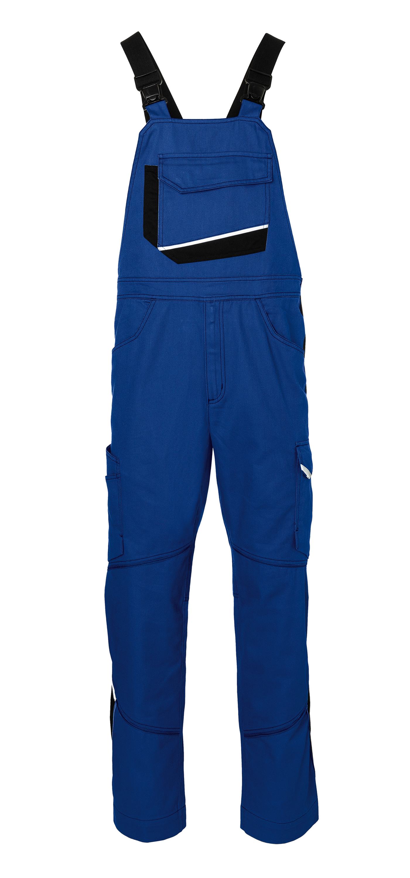 KÜBLER ICONIQ cotton Latzhose in Kbl.blau/Schwarz – Vorderansicht