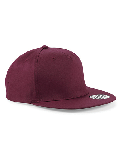 Beechfield 5 Panel Snapback Rapper Cap in Burgundy – Vorderansicht