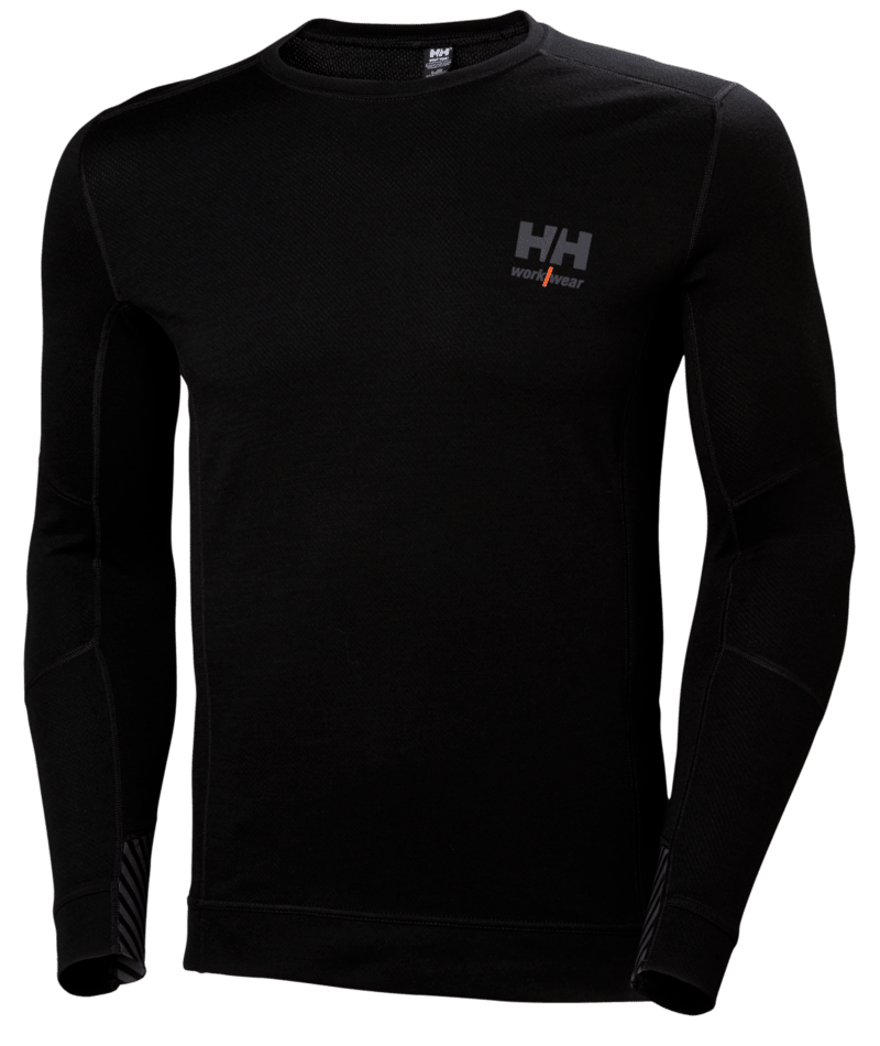 Helly Hansen Workwear HH LIFA MERINO CREWNECK in Schwarz – Vorderansicht
