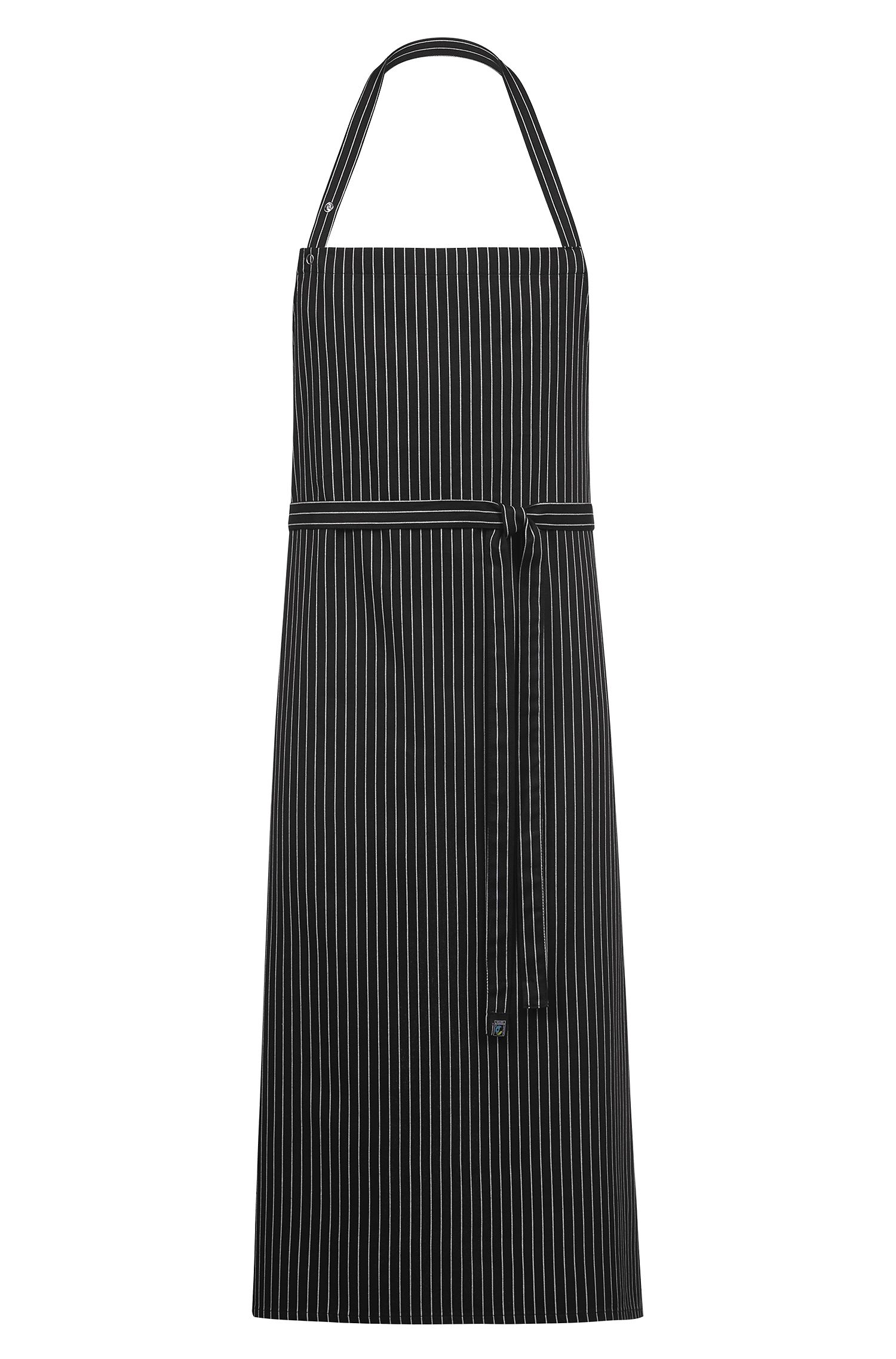 Greiff Latzschürze 72x100 cm 2er Pack in S/W Gestreift – Vorderansicht