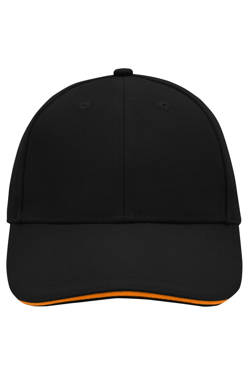 Daiber 6 Panel Sandwich Cap in Black/Orange – Vorderansicht