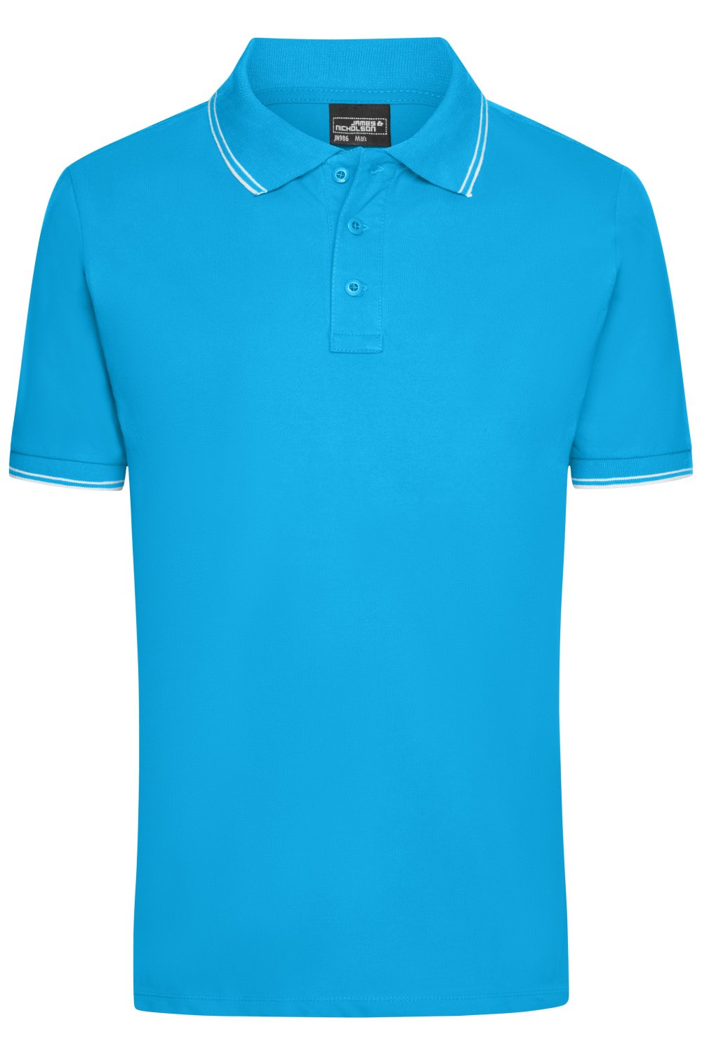 Daiber Men's Polo in Turquoise/White – Vorderansicht