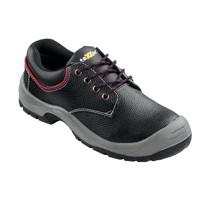 teXXor® S3-Sicherheitshalbschuhe NIZZA in Schwarz/Rot – Vorderansicht