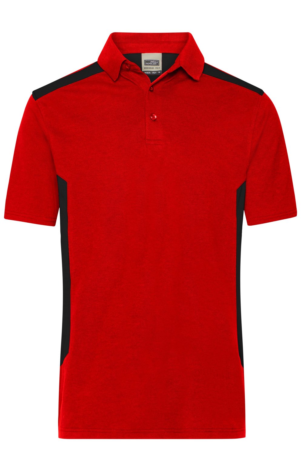 Daiber Men's Workwear Polo - STRONG - GRS & OCS Blended in Red/Black – Vorderansicht