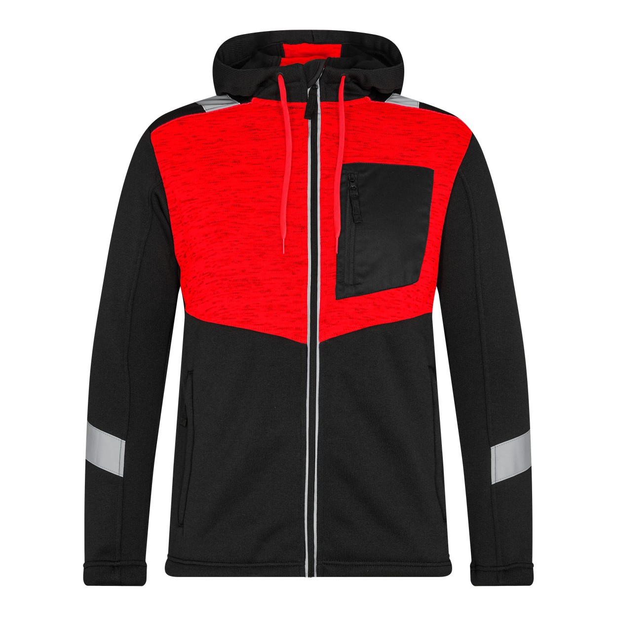 ENGEL Cargo 8870-256 Strickcardigan in Schwarz/Rot – Vorderansicht