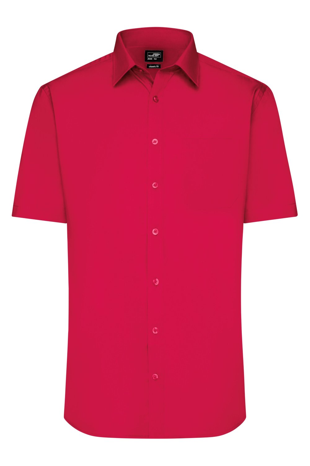 Daiber Men's Shirt Short-Sleeved Poplin in Red – Vorderansicht