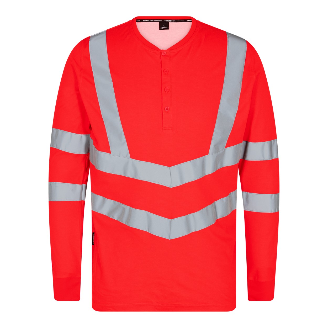 ENGEL Safety 9548-182 Grandad langarm-Shirt in Rot – Vorderansicht