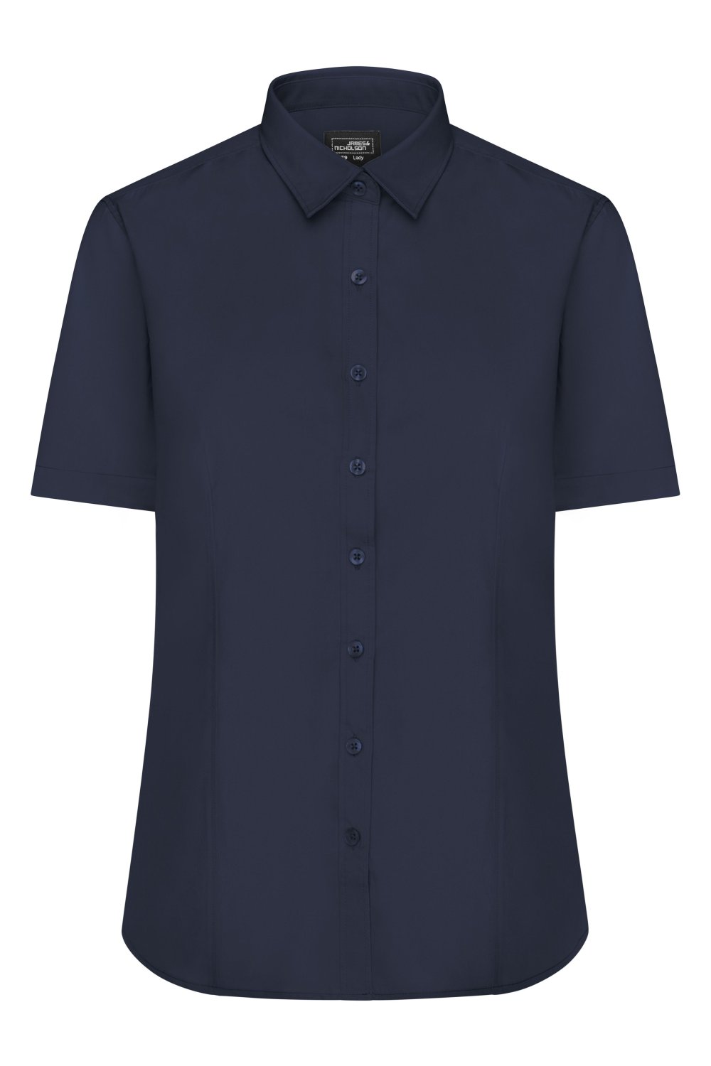 Daiber Ladies' Shirt Short-Sleeved Poplin in Navy – Vorderansicht