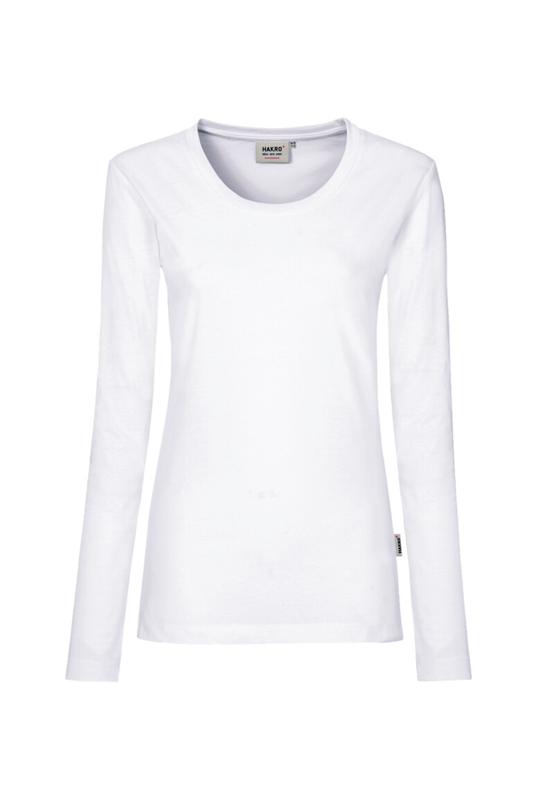 HAKRO 179 Damen Longsleeve MIKRALINAR® in Weiß – Vorderansicht