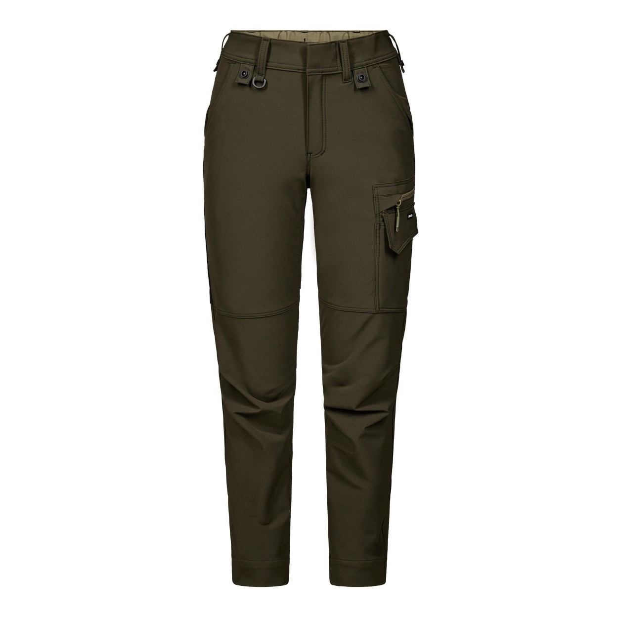 ENGEL Entire 2342-234 Damen Servicehose mit 4-Wege Stretch in Forest Green/Schwarz – Vorderansicht