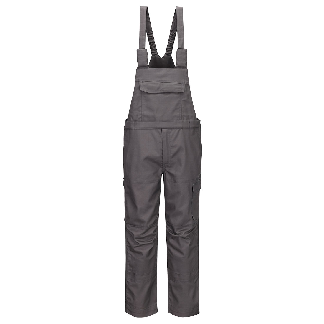 Portwest Bizflame Industry FR Bib and Brace in Grau – Vorderansicht