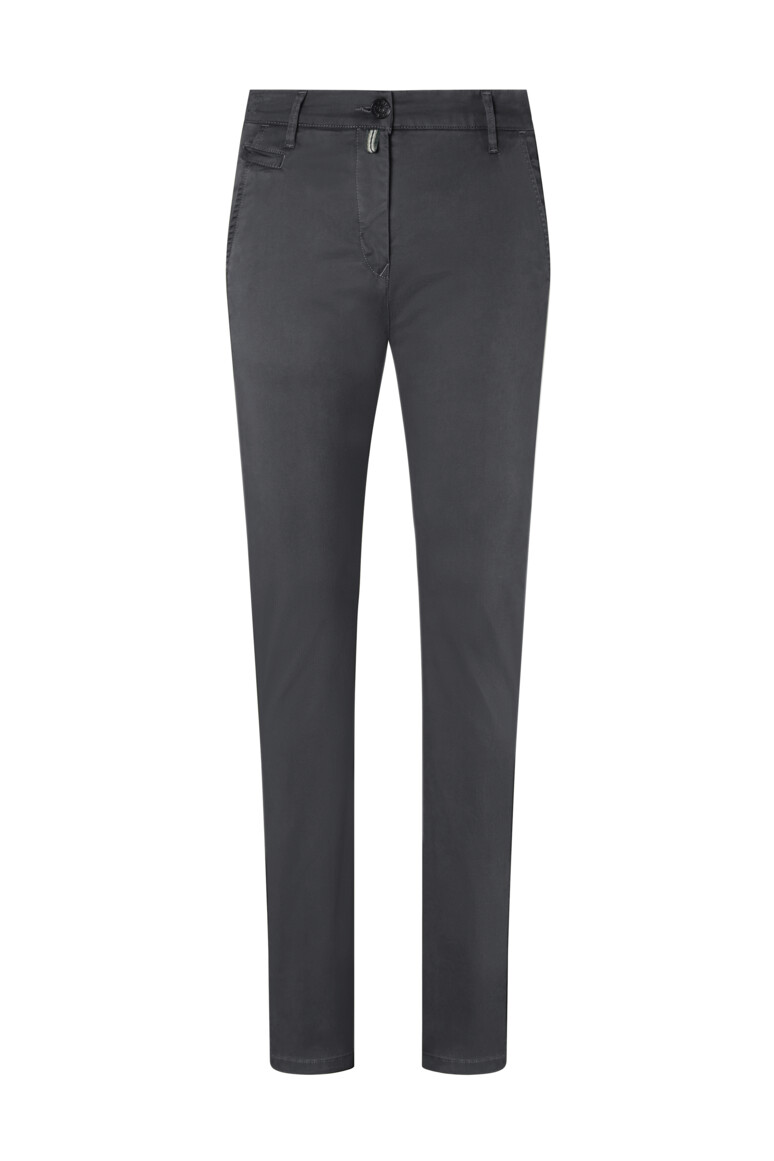 HAKRO 706 Damen Chinohose X-Stretch in Karbongrau – Vorderansicht