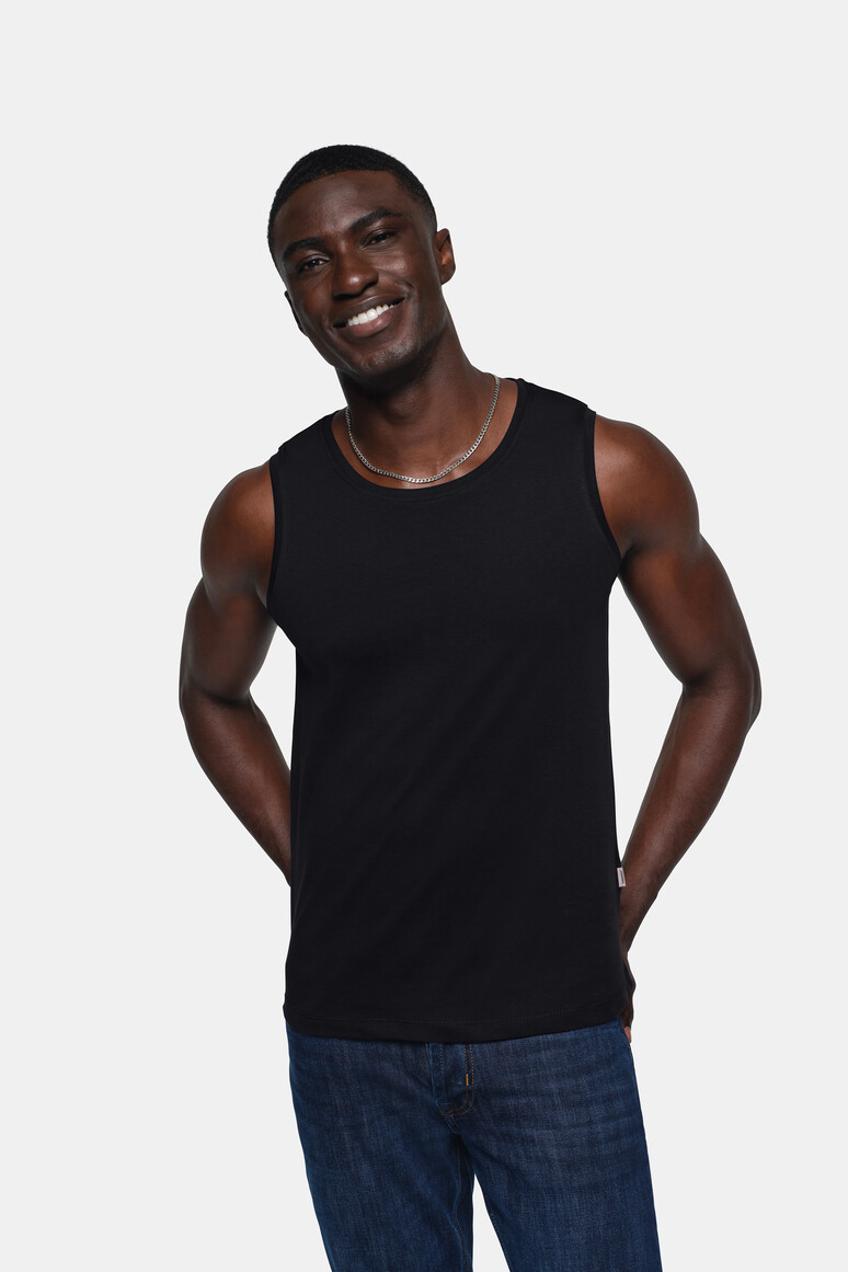 HAKRO 259 Tank-Top Classic in Schwarz – Modellansicht