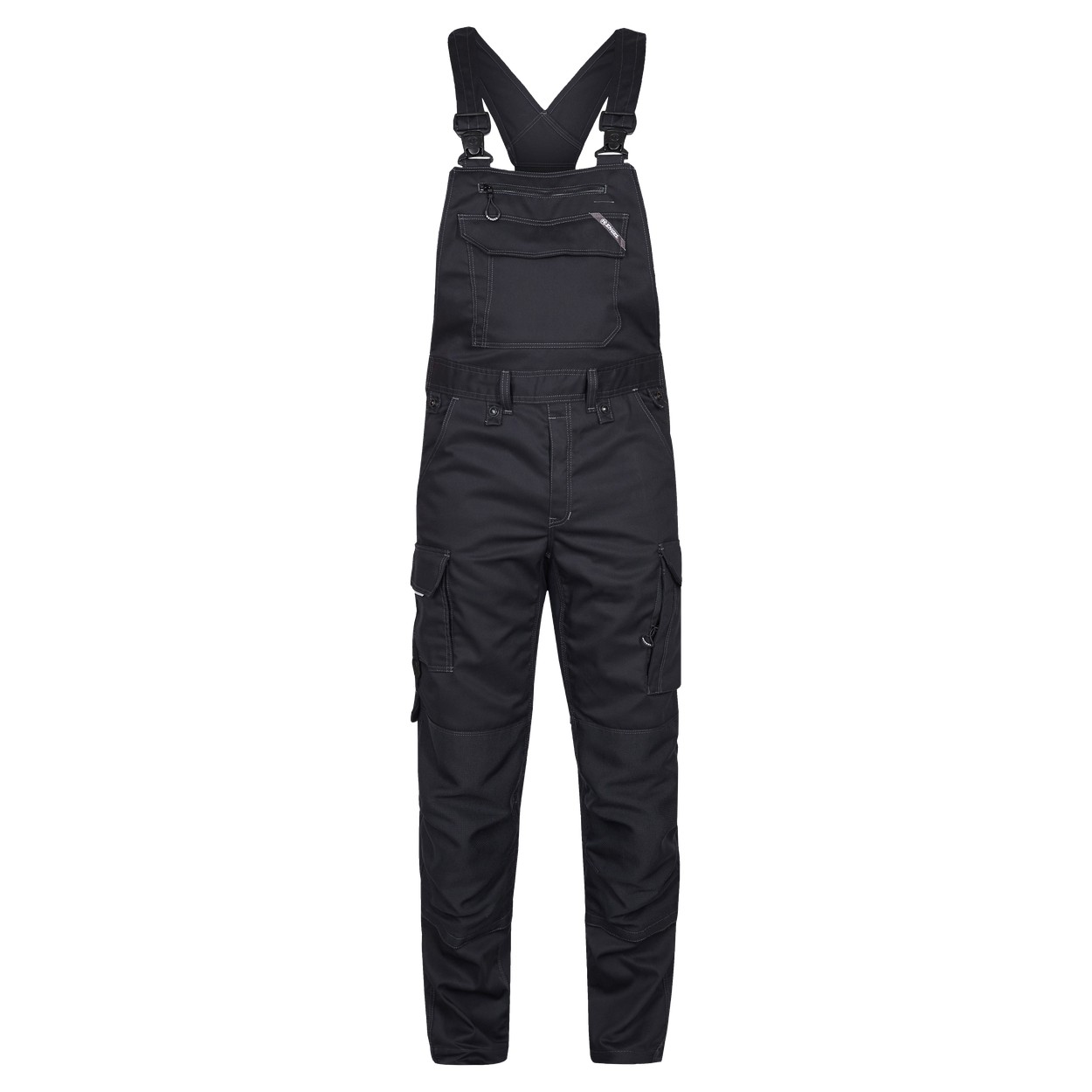 ENGEL X-treme 3360-186 Latzhose aus Stretch in Schwarz – Vorderansicht