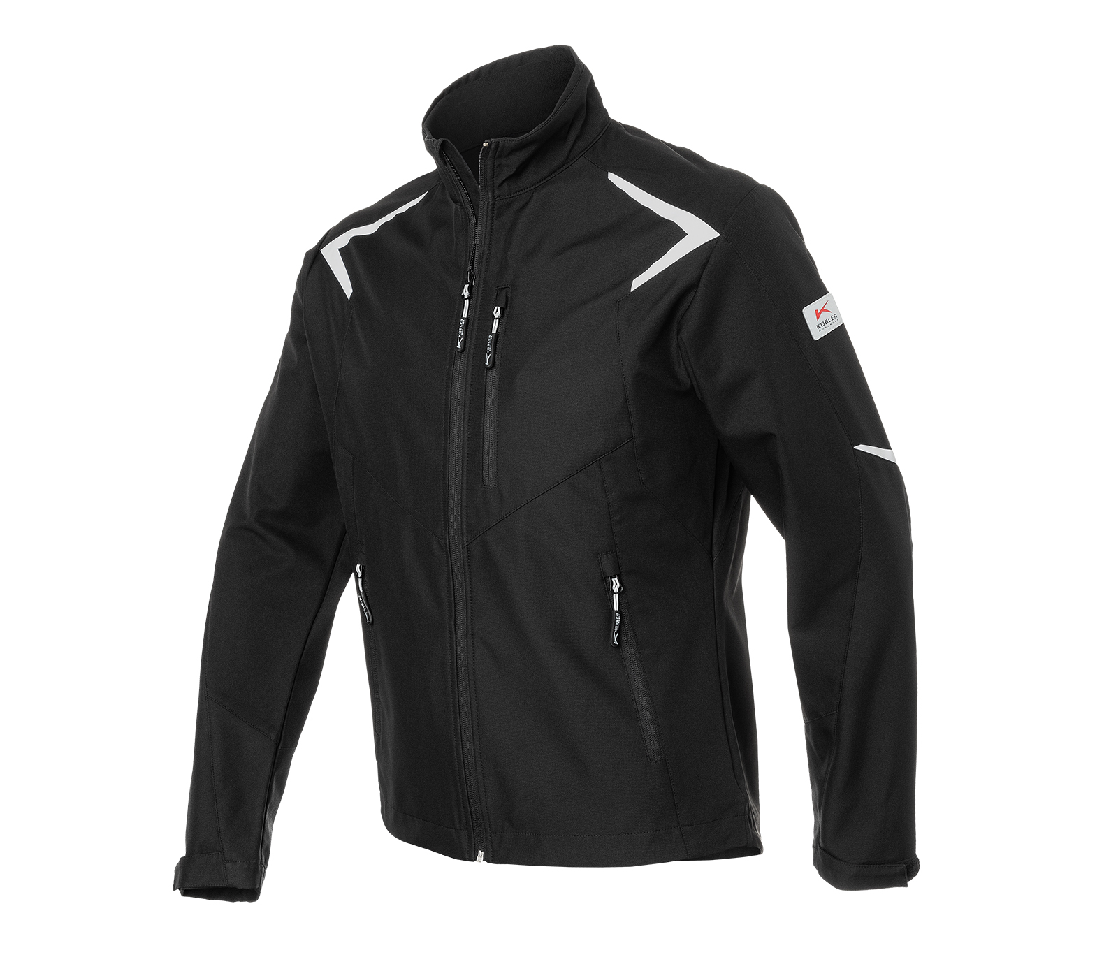 KÜBLER BODYFORCE Softshell Jacke in Schwarz – Vorderansicht