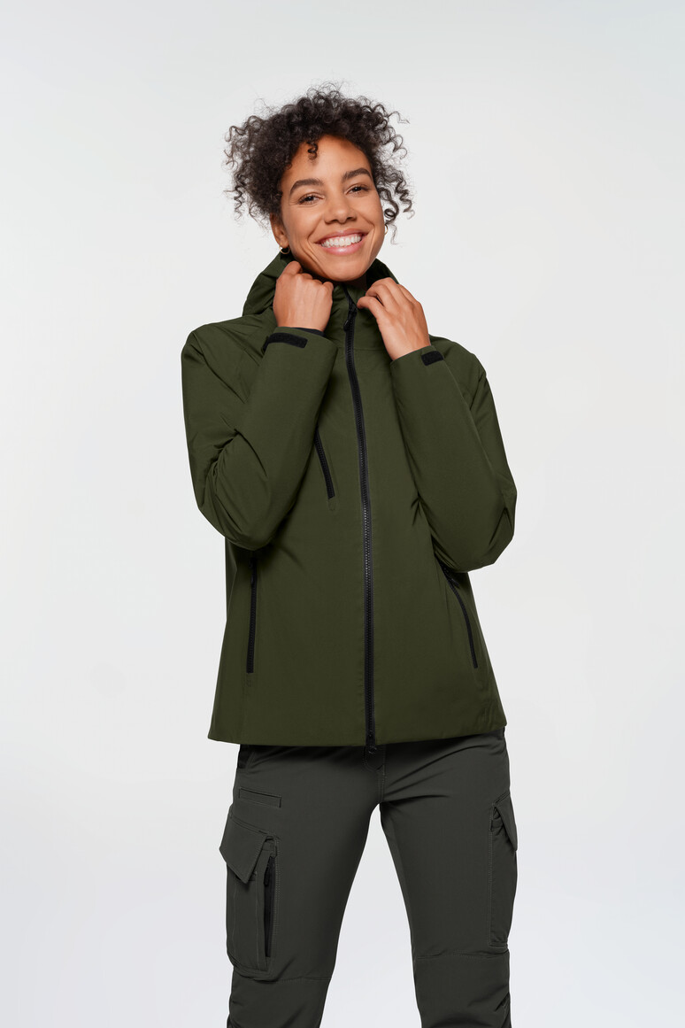 HAKRO 284 Damen High-Activejacke ECO in Olive – Modellansicht