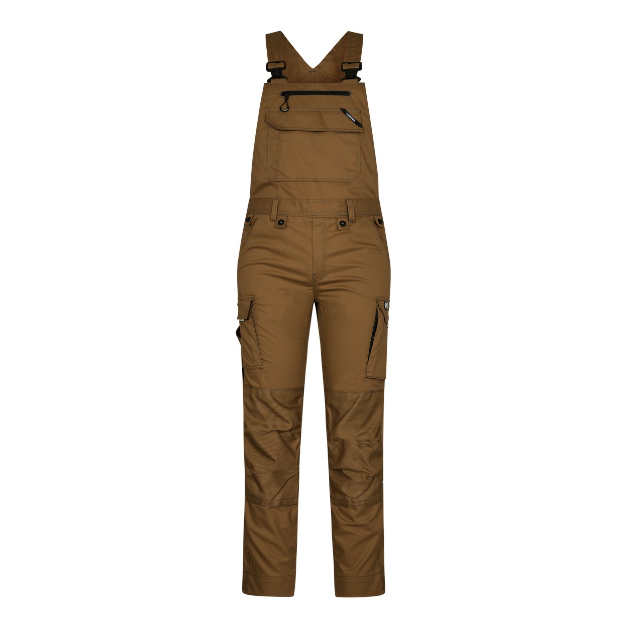 ENGEL X-treme 3360-186 Latzhose aus Stretch in Toffee Brown – Vorderansicht