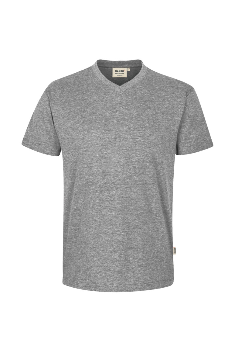 HAKRO 226 V-Shirt Classic in Grau Meliert – Vorderansicht