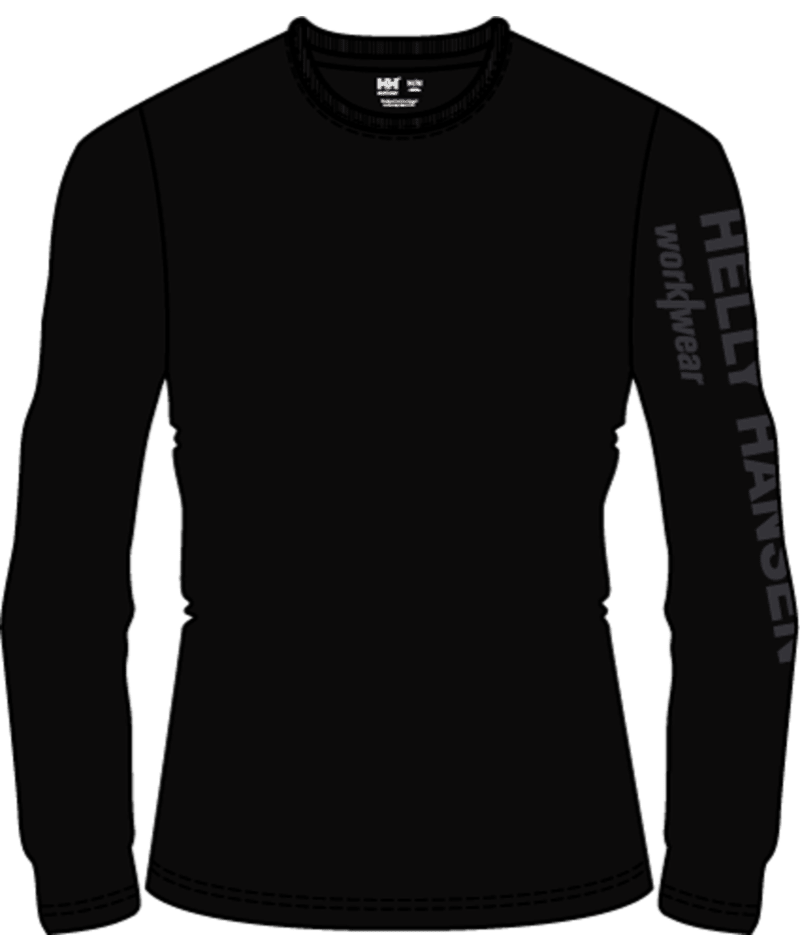 Helly Hansen Workwear W CLASSIC LOGO 2.0 LONGSLEEVE in Schwarz – Vorderansicht