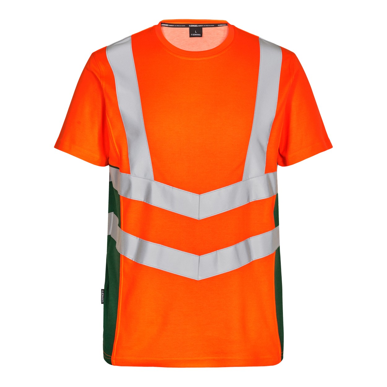 ENGEL Safety 9544-182 T-Shirt in Orange/Grün – Vorderansicht