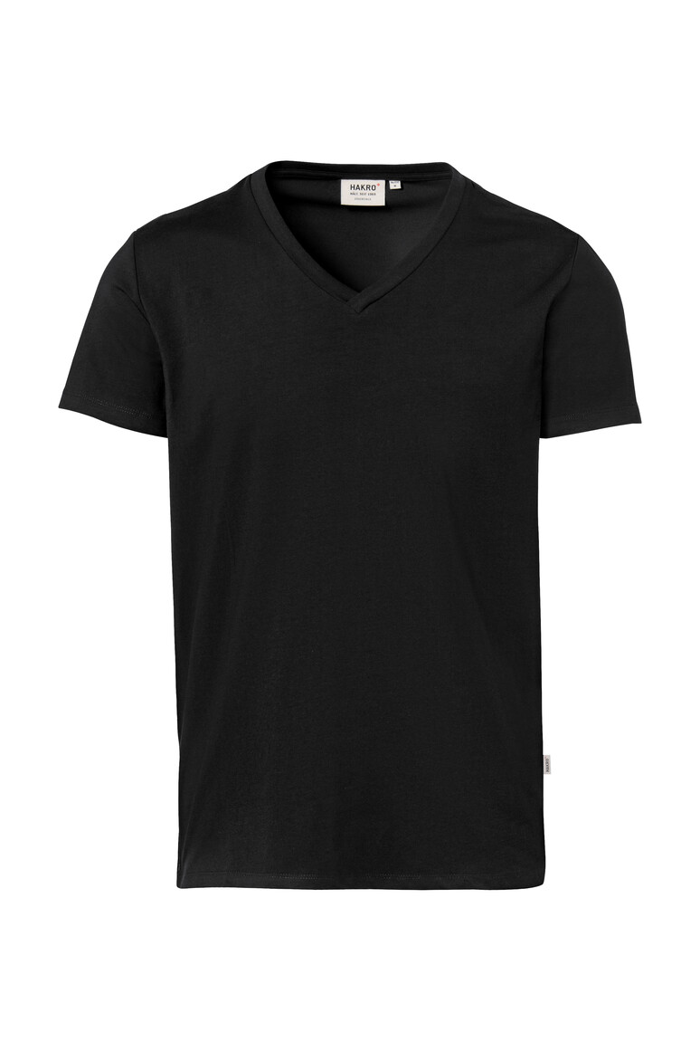 HAKRO 272 V-Shirt Stretch in Schwarz – Vorderansicht