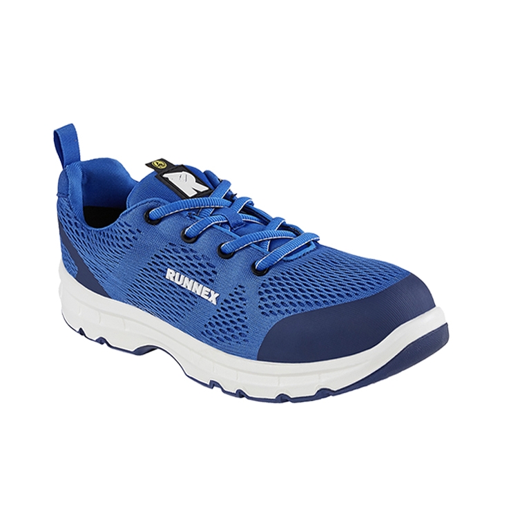 RUNNEX® S1 ESD-Sicherheitshalbschuhe FlexStar in Blau/Weiß – Vorderansicht